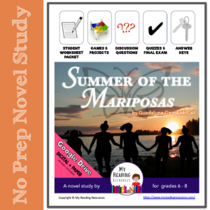 novel study cover for Summer of the Mariposas